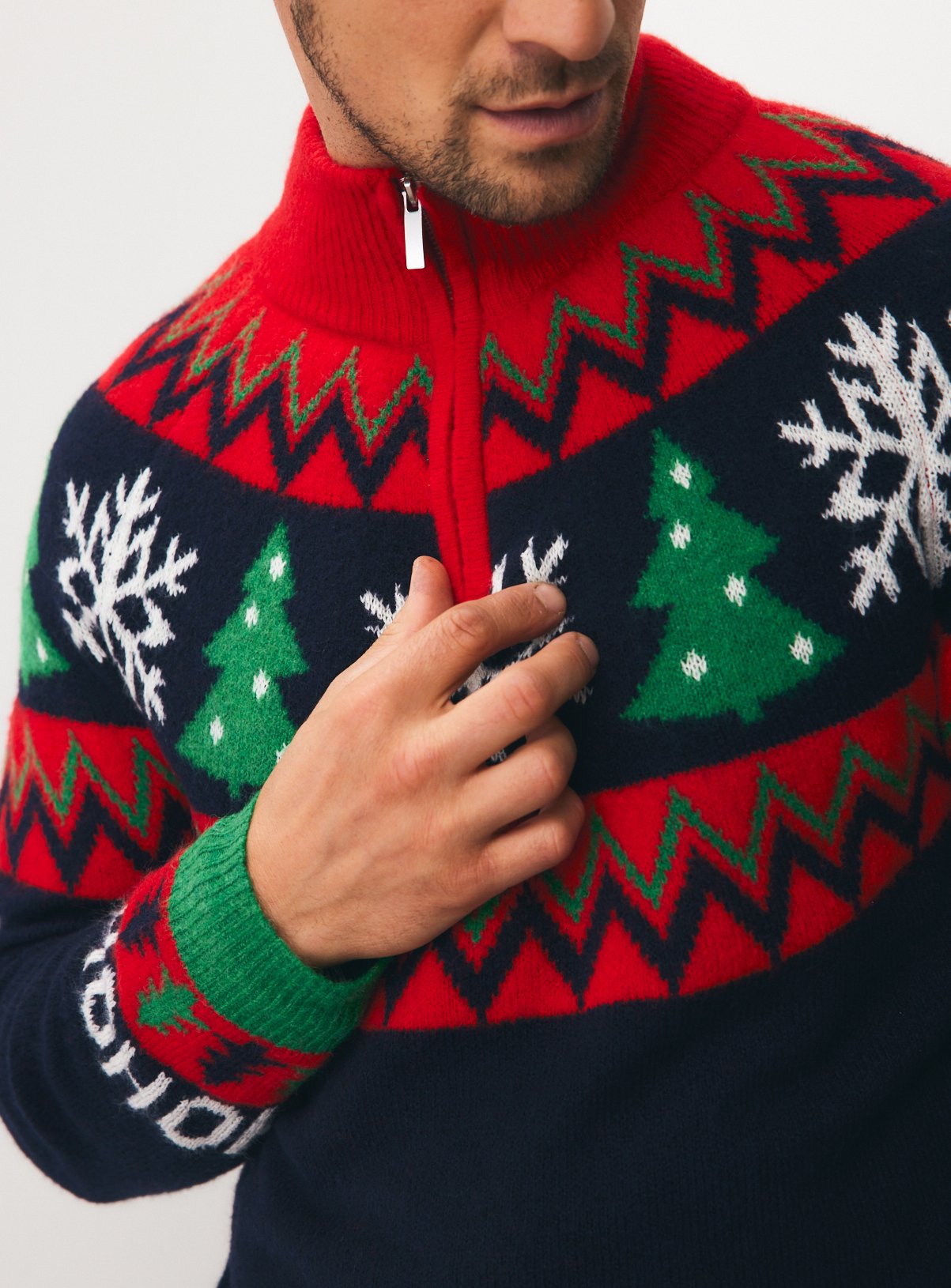 Family Matching Bright Fairisle Half Zip Jumper XXL - Image 1 thumbnail